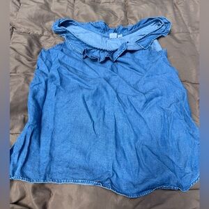 Gap Women’s Denim Sleeveless ruffle top